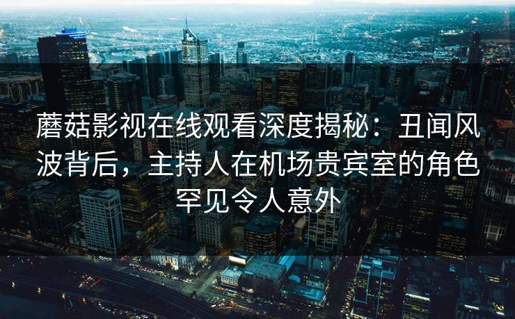 蘑菇影视在线观看深度揭秘：丑闻风波背后，主持人在机场贵宾室的角色罕见令人意外