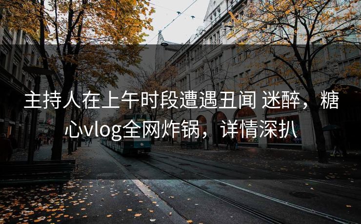 主持人在上午时段遭遇丑闻 迷醉，糖心vlog全网炸锅，详情深扒